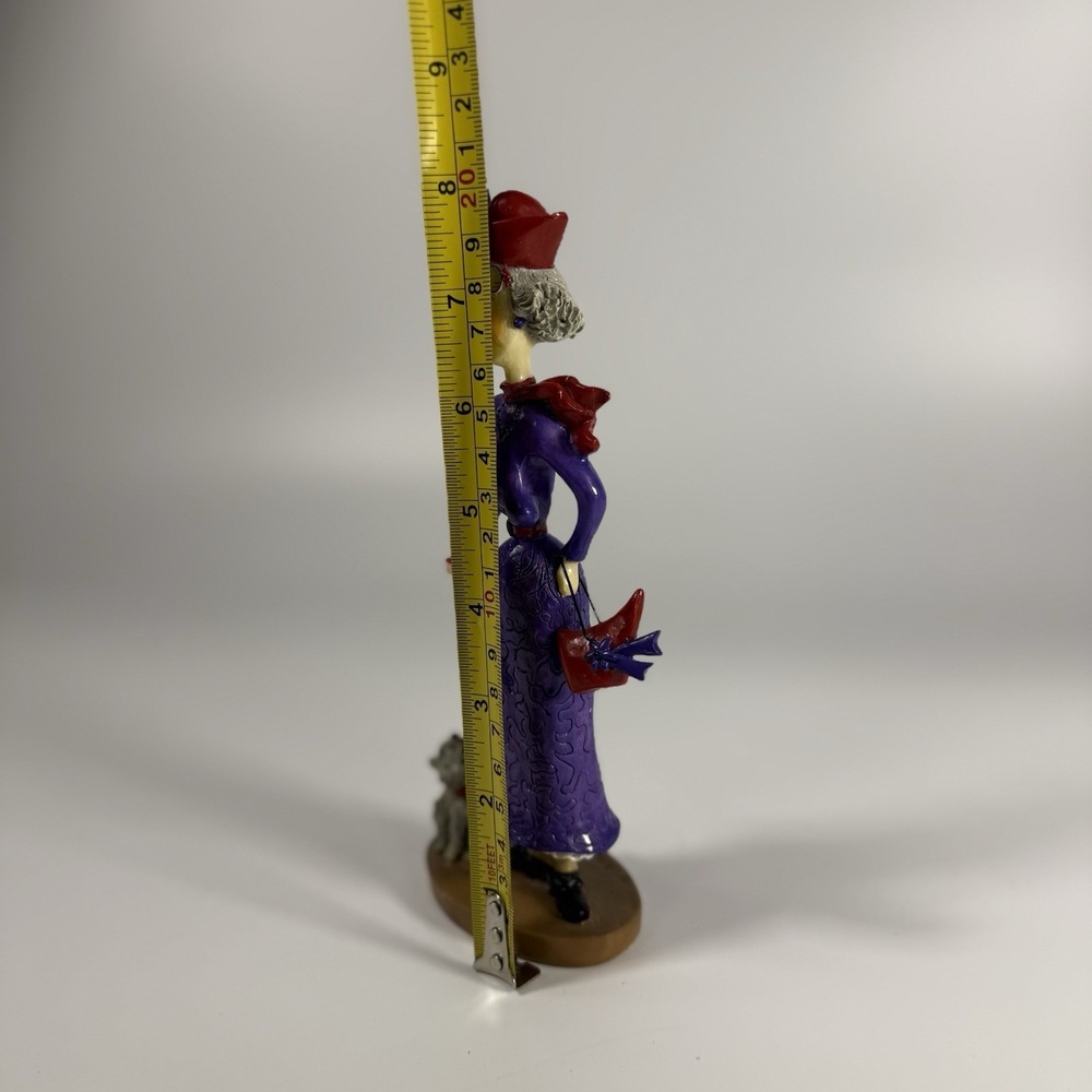 Red Hat Lady Walking Small‎ White Dog, Sandy Gervais figure 8" X 3" - Picture 13 of 16